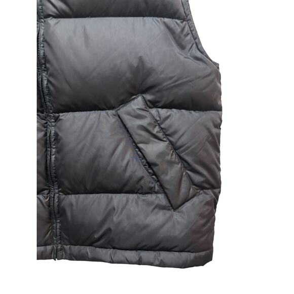 Land's End 100% Goose Down Vest Puffer Black Quilted Snap Button Women's Medium - Picture 7 of 8